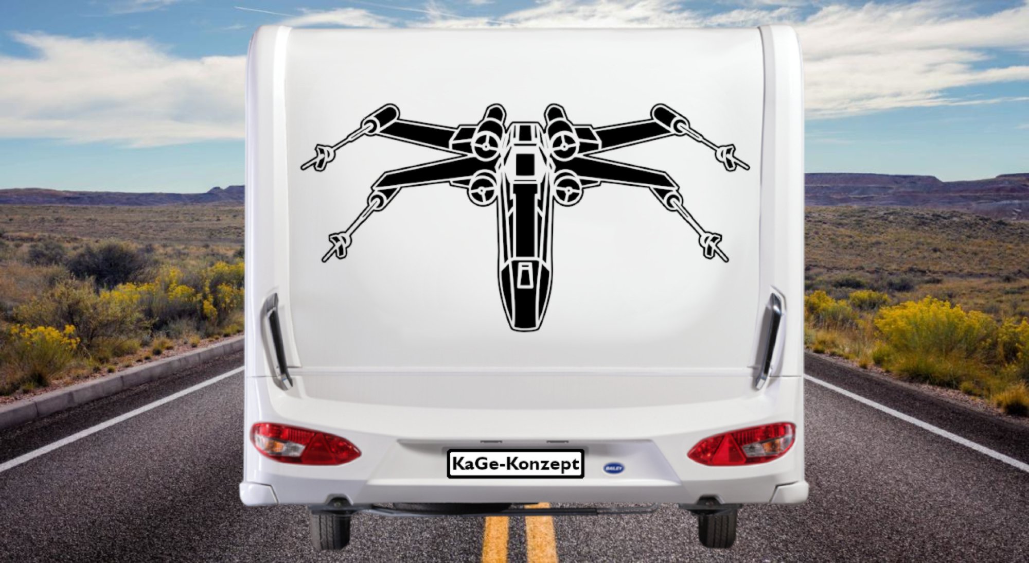 46383 X Wing Fighter Front Mein-Motiv-Wohnwagen-Wohnmobil